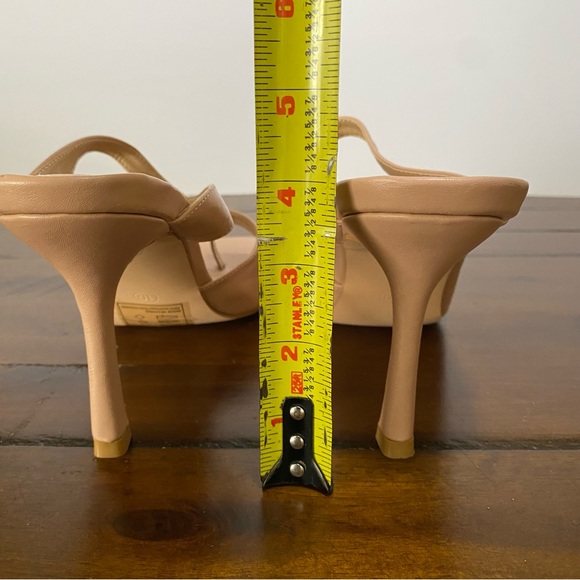 Square Toe Nude High Heels Mules. - Picture 5 of 6